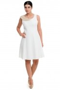 Короткое Вечернее Платье Белый T2563