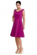 Короткое Коктейльное Платье Пурпурный T2592