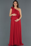 Длинное Вечернее Платье Для Беременных красный ABU754