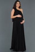 Длинное Вечернее Платье Для Беременных Черный ABU754