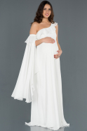 Длинное Вечернее Платье Для Беременных Белый ABU751