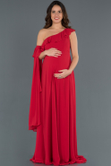 Длинное Вечернее Платье Для Беременных красный ABU751