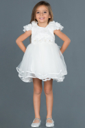 Длинное Девичье Платье Белый ABU1141