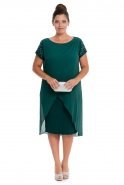 Короткое Оверсайз Платье Изумрудно-зеленый ALK5915