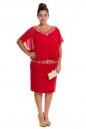 Короткое Платье Большого Размера красный ALY5156