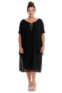 Короткое Свободное Вечернее Платье Черный ALY6050