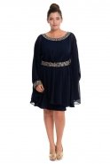 Короткое Свободное Вечернее Платье Темно-синий C9024