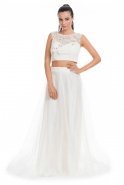 Длинное Вечернее Платье Белый ALY5403