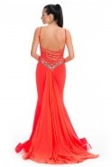 Длинное Вечернее Платье Оранжево-Красный DR1057