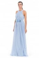 Длинное Вечернее Платье Светло-синий J1171
