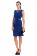 Короткое Коктейльное Платье Ярко-синий N98427