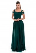 Длинное Вечернее Платье Изумрудно-зеленый C7187