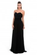 Длинное Вечернее Платье Сердечко Черный E3186