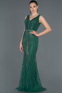 Длинное Помолвочное Платье С Камнями Изумрудно-зеленый ABU1151