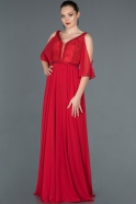 Длинное Помолвочное Платье красный ABU1152