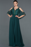 Длинное Помолвочное Платье Тёмно-зелёный ABU1152