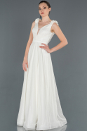 Длинное Выпускное Платье Белый ABU1158