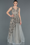 Длинное Помолвочное Платье Серый ABU1159
