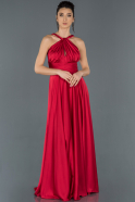 Длинное Выпускное Платье красный ABU1173