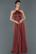 Длинное Выпускное Платье Цвет корицы ABU1173