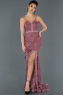 Выпускное Платье-Русалка С Кружевным Шлейфом Розовый ABU1174