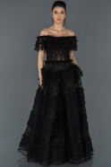 Длинное Помолвочное Платье Черный ABU632