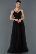 Длинное Выпускное Платье Черный ABU1177