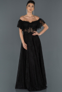 Длинное Помолвочное Платье Черный ABU1166