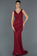 Длинное Помолвочное Платье Бордовый ABU982