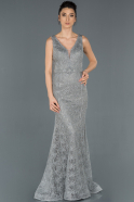 Длинное Помолвочное Платье Серый ABU982