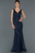 Длинное Помолвочное Платье Темно-синий ABU982