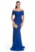 Длинное Вечернее Платье Ярко-синий C7050