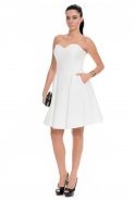 Короткое Вечернее Платье Сердечко Белый T2648