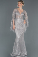 Длинное Вечернее Платье Серый ABU1196