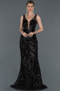 Длинное Помолвочное Платье Черный ABU1170