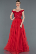 Длинное Помолвочное Платье красный ABU1203