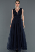 Длинное Помолвочное Платье Темно-синий ABU1204
