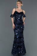 Длинное Вечернее Платье Темно-синий ABU1207
