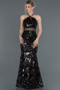 Длинное Помолвочное Платье Черный ABU1209