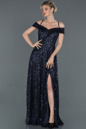 Длинное Помолвочное Платье Темно-синий ABU1211