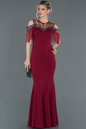 Длинное Вечернее Платье Бордовый ABU1212