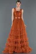 Длинное Помолвочное Платье Оранжевый ABU1191