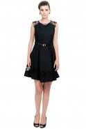 Короткое Вечернее Платье Черный T2510