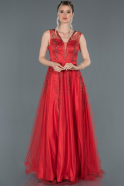 Длинное Помолвочное Платье красный ABU1183