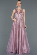 Длинное Помолвочное Платье Пыльно-розовый ABU1183