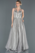 Длинное Помолвочное Платье Серый ABU1183