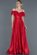 Длинное Атласное Платье Для Помолвки красный ABU1185