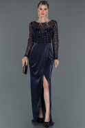 Длинное Помолвочное Платье Темно-синий ABU1132