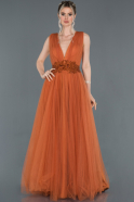 Длинное Вечернее Платье Оранжевый ABU950