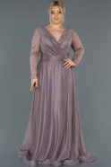 Длинное Свободное Вечернее Платье Лавандовый ABU991